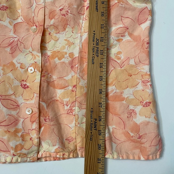 Liz Claiborne Linen Blend Wrap Skirt Suit 2 piece Peach Floral Size S/6 - Picture 10 of 16